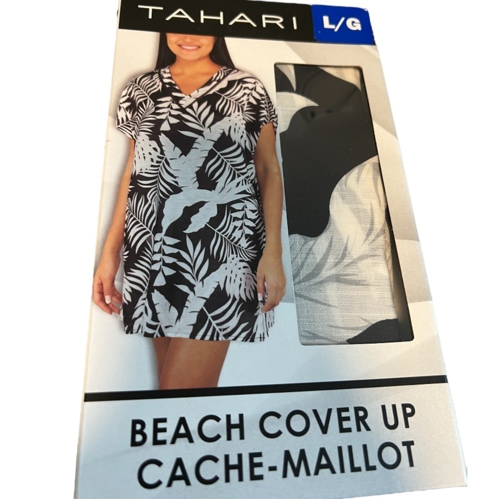 NEW Tahari Beach Cover Up / Swimsuit Cover | Black and White